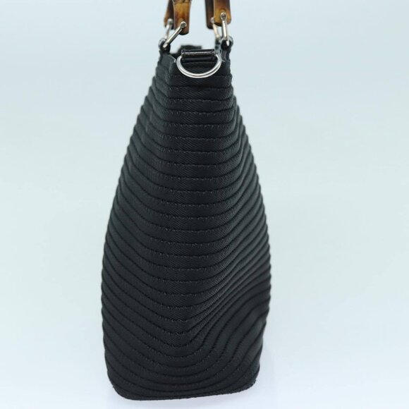 GUCCI Bamboo Hand Bag Canvas 2way Black Gold - Picture 5 of 15
